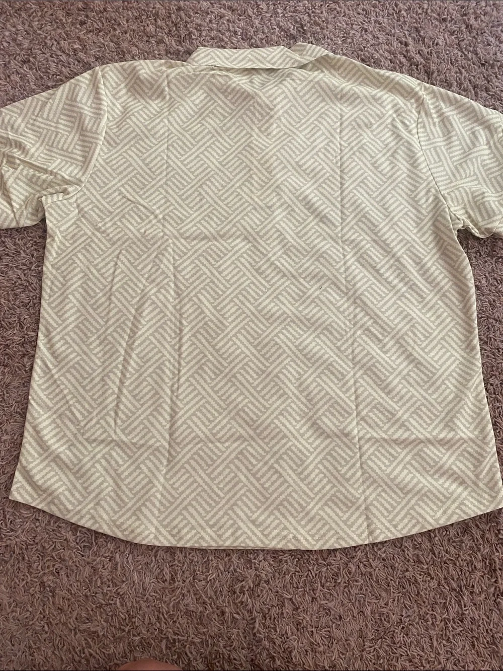 SIMHWRSS Men’s 2-Piece Short Set Light Yellow Geometric Polo Shorts 3XL
